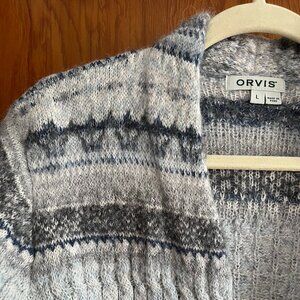 Orvis Women's Fair Isle Alpaca Cardigan Sweater, Large